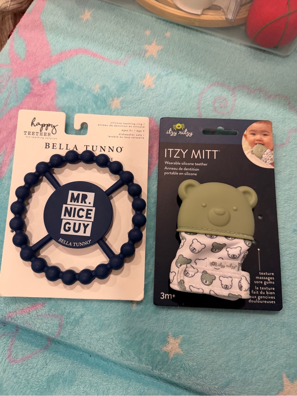 Navy "Mr. Nice Guy" Silicone Teether Set